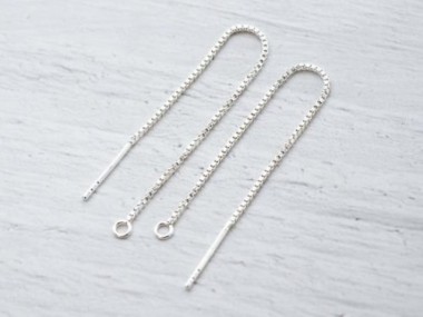 925 Sterling Silver Ear Threads 60 mm.