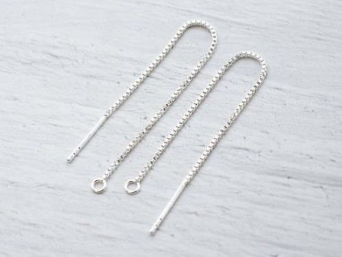 2 pairs of 925 Sterling Silver Ear Threads 60 mm.