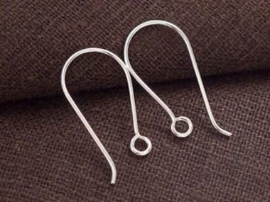 6 pairs of 925 Sterling Silver Ear Wires 11x19 mm.