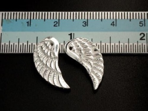 2 of 925 Sterling Silver Angel Wing Charms 8x18mm.