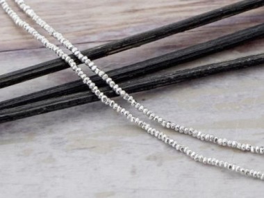 Karen Hill Tribe Silver Faceted Seed Beads 1.4 mm.