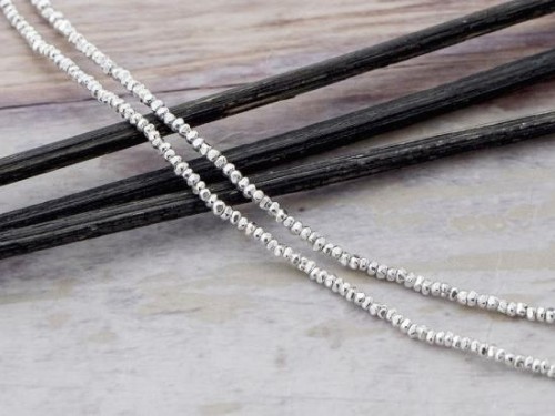 280 of Karen Hill Tribe Silver Faceted Seed Beads 1.4 mm. 13 "