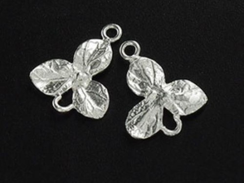 2 of 925 Sterling Silver Flower Connectors,Links 10x13 mm.