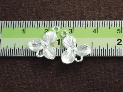 2 of 925 Sterling Silver Flower Connectors,Links 10x13 mm.