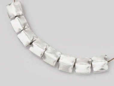 Karen Hill Tribe Silver Plain Square Beads 6 mm