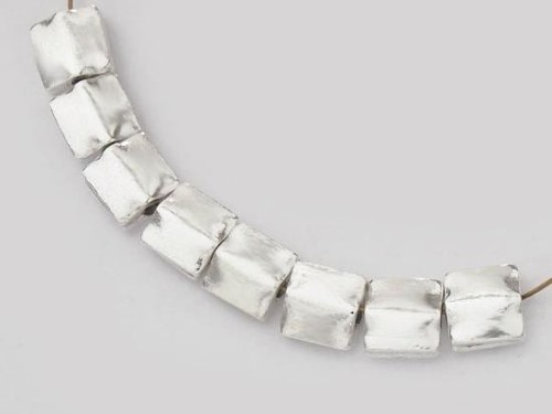 8 of Karen Hill Tribe Silver Plain Square Beads 6 mm