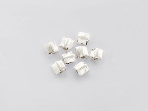 8 of Karen Hill Tribe Silver Plain Square Beads 6 mm