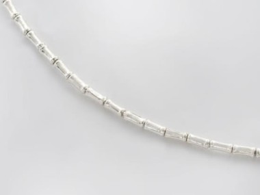 Hill Tribe Silver Hourglass Beads 2x5 mm.