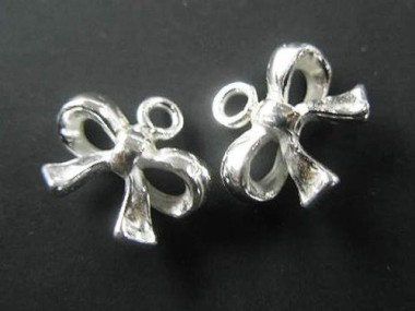 925 Sterling Silver Bow Charms 8x11 mm.