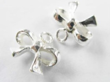 925 Sterling Silver Bow Charms 8x11 mm.