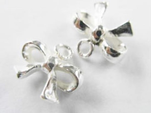 2 of 925 Sterling Silver Bow Charms 8x11 mm.