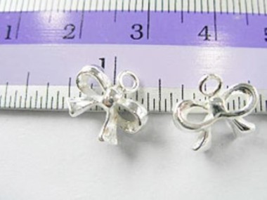 925 Sterling Silver Bow Charms 8x11 mm.