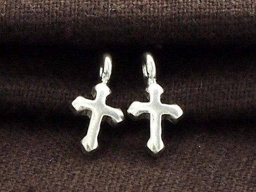 6 of Karen Hill Tribe Silver Cross Charms 6x9 mm.