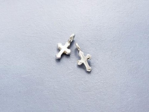 6 of Karen Hill Tribe Silver Cross Charms 6x9 mm.