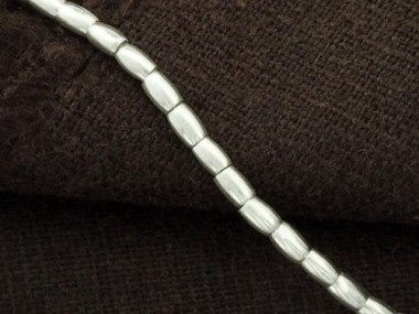 70 of Karen Hill Tribe Silver Little Rice Beads 2.3x3 mm. 9"