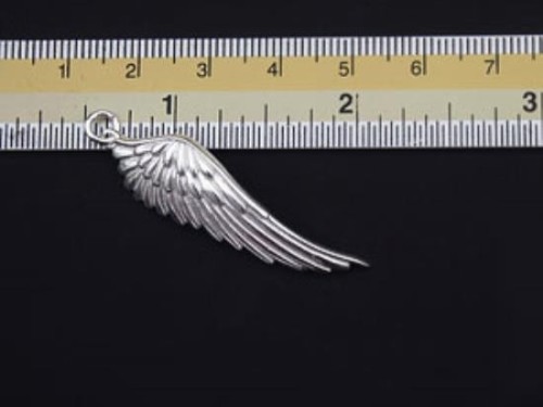 1 of 925 Sterling Silver Angel Wing Pendant 11.5x39mm.