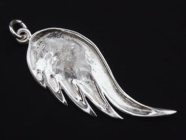 925 Sterling Silver Angel Wing Pendant 14x34mm.