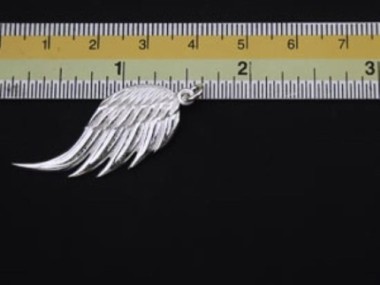 925 Sterling Silver Angel Wing Pendant 14x34mm.