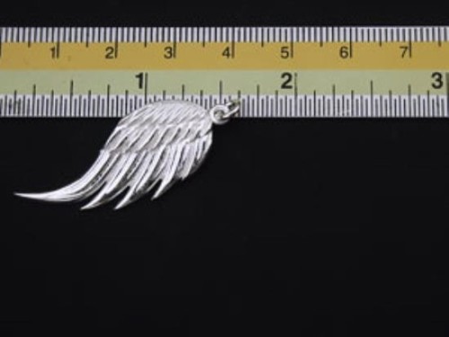 1 of 925 Sterling Silver Angel Wing Pendant 14x34mm.