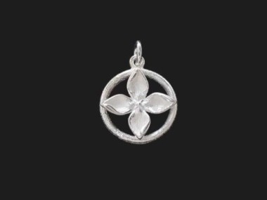 925 Sterling Silver Flower Pendant 16mm.