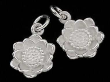 925 Sterling Silver Flower Charms 10mm.