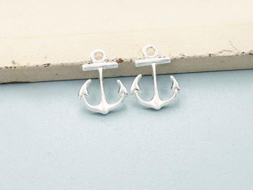 2 of 925 Sterling Silver Anchor Charms 11x15mm.Polish Finished