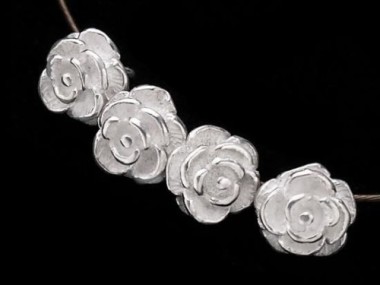 925 Sterling Silver Rose Charms 6.7mm.