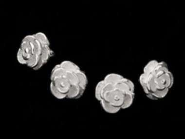 925 Sterling Silver Rose Charms 6.7mm.