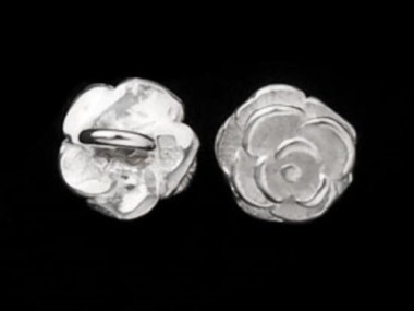 925 Sterling Silver Rose Charms 6.7mm.