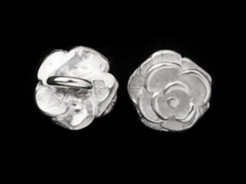 4 of 925 Sterling Silver Rose Charms 6.7mm.