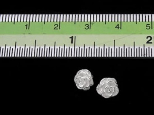 4 of 925 Sterling Silver Rose Charms 6.7mm.