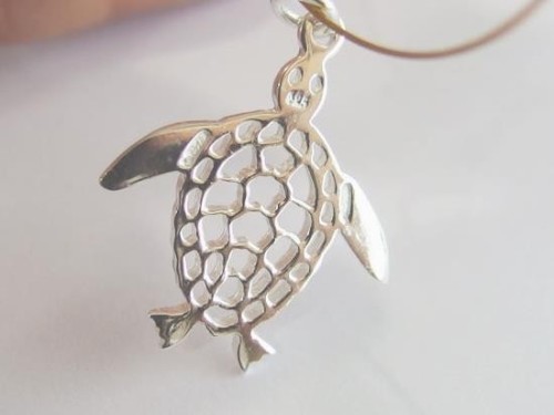 2 of 925 Sterling Silver Turtle Pendants 20x23mm.Polish Finished