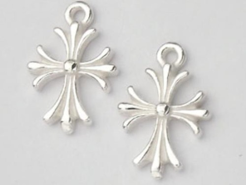 2 of 925 Sterling Silver Cross Charms 10x12 mm.