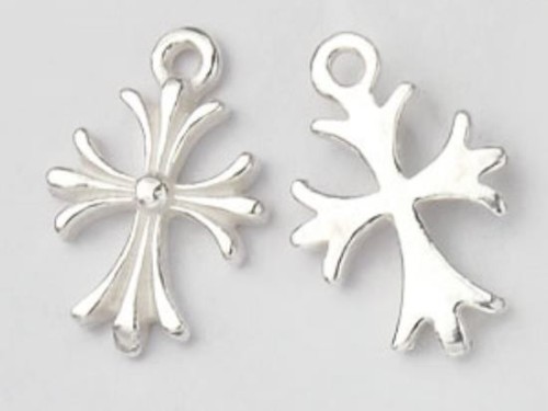 2 of 925 Sterling Silver Cross Charms 10x12 mm.