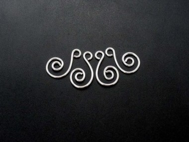 925 Sterling Silver Spiral Links, Connectors 10x16mm.