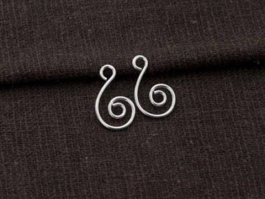 925 Sterling Silver Spiral Links, Connectors 10x16mm.