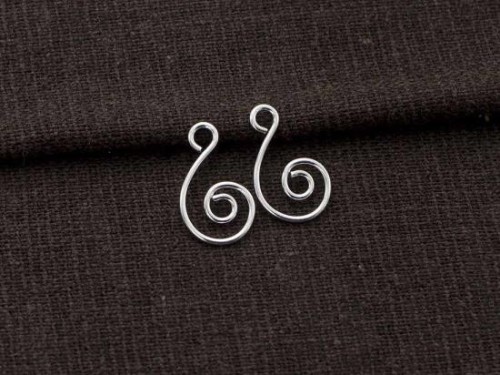 4 of 925 Sterling Silver Spiral Links, Connectors 10x16mm.