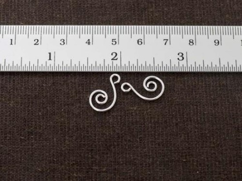 4 of 925 Sterling Silver Spiral Links, Connectors 10x16mm.