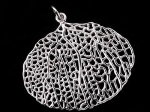 1 of 925 Sterling Silver Fan Coral Pendant 36x28mm.Polish Finished