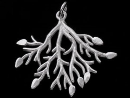 1 of 925 Sterling Silver Leaf Branch Pendant 22x28 mm.