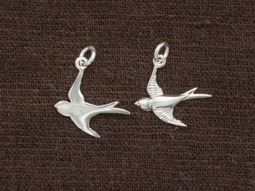 2 of 925 Sterling Silver bird charms 15x17mm.