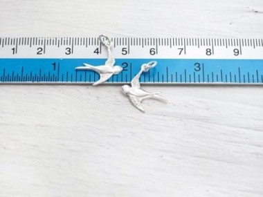 925 Sterling Silver bird charms 15x17mm.