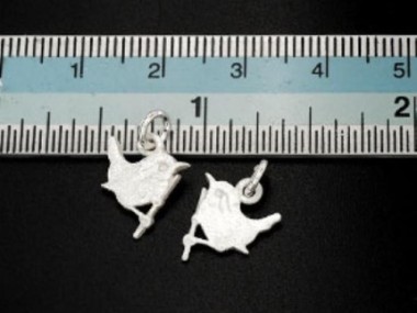 925 Sterling Silver Little Bird Charms 11x13mm.