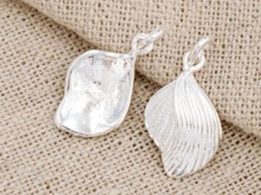 925 Sterling Silver Shell Charms 10x15mm.