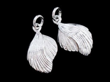 925 Sterling Silver Shell Charms 10x15mm.