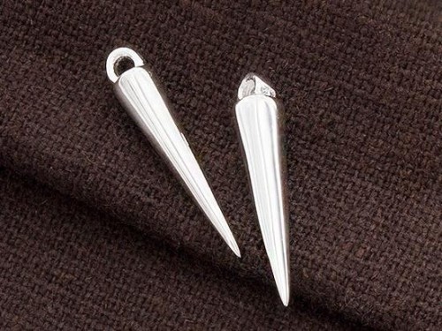 2 of 925 Sterling Silver Spike Charms 4x20mm.Polish Finished