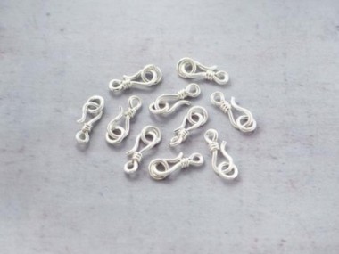 10 of Karen Hill Tribe Silver Clasps 12 mm.