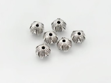 Karen Hill Tribe Silver Wild Nut Beads 9x7 mm.