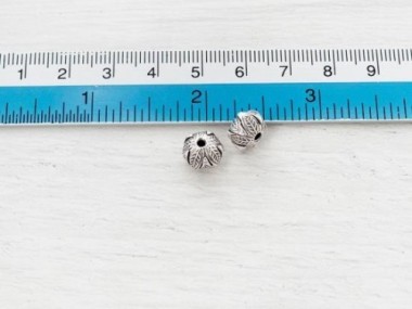 Karen Hill Tribe Silver Wild Nut Beads 9x7 mm.