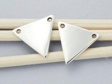 925 Sterling Silver Triangle Links, Connectors 12mm.